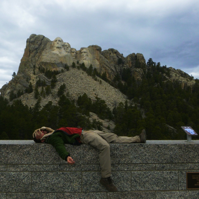 Mt Rushmore face-hugger portrait
